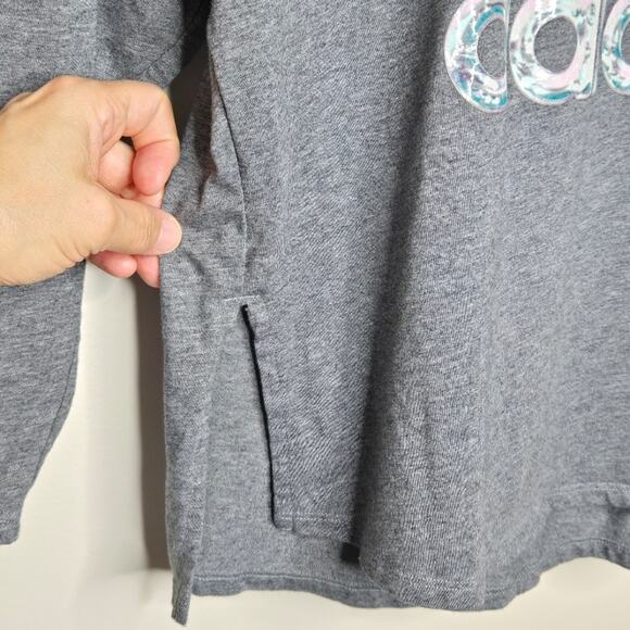 ADIDAS Girls Youth Gray Hoodie Crop Top Size Large - Picture 3 of 7